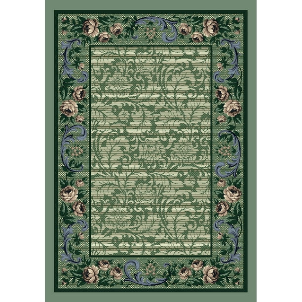 10'9 x 13'2 Milliken Innovations Collection Rose Damask Rectangle Area Rug Pearl Mist 